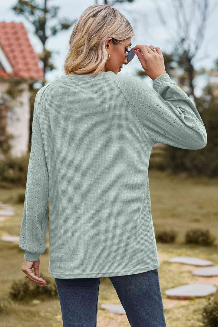 Round Neck Raglan Sleeve Sweatshirt |1mrk.com