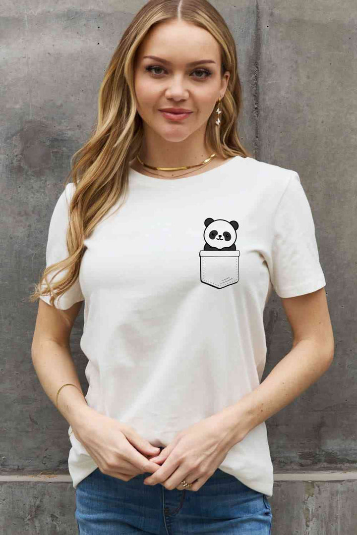 Simply Love Full Size Panda Graphic Cotton Tee | 1mrk.com