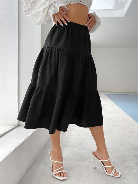 Tiered Midi Skirt |1mrk.com