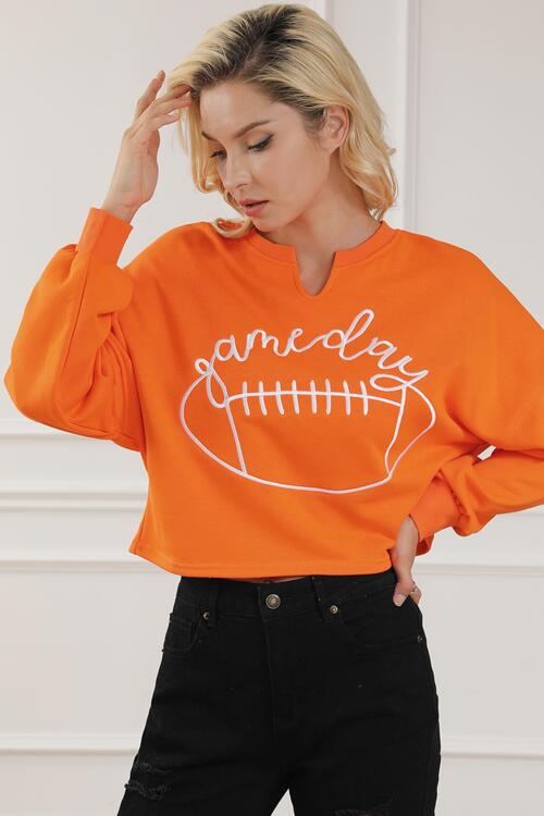 GAME DAY Ball Graphic Notched Sweatshirt |1mrk.com