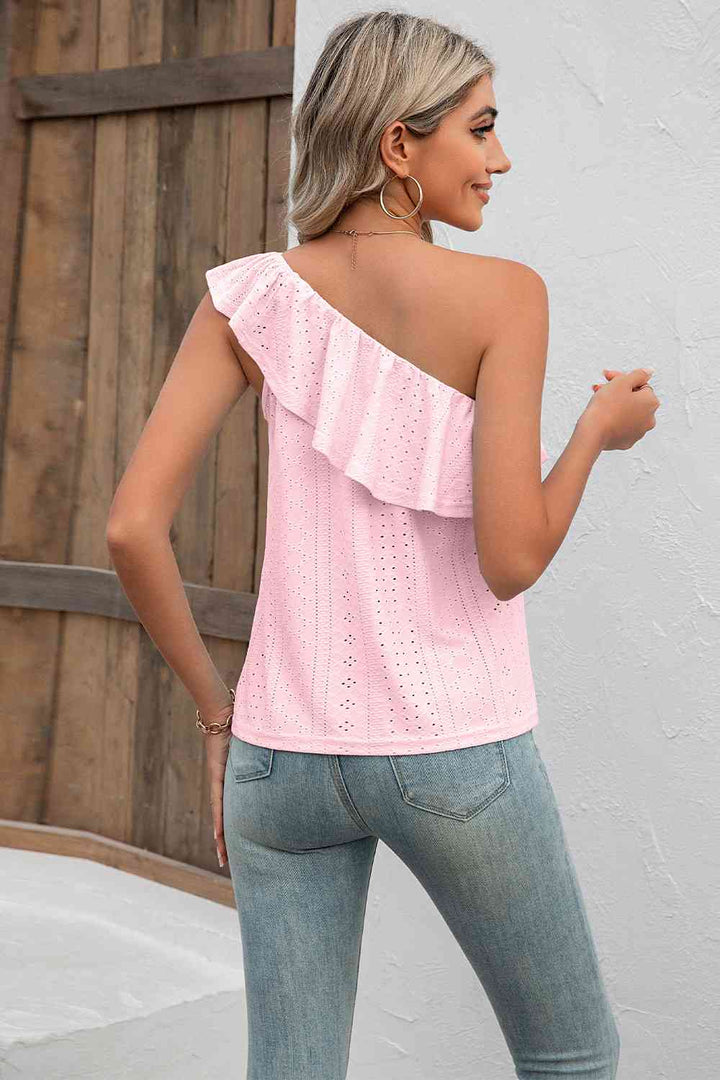 Eyelet One-Shoulder Tank | 1mrk.com