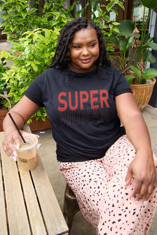 Simply Love Full Size SUPERWOMAN Short Sleeve T-Shirt | 1mrk.com