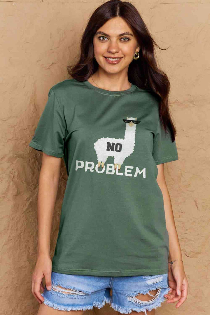 Simply Love Full Size NO PROBLEM Graphic Cotton Tee | 1mrk.com