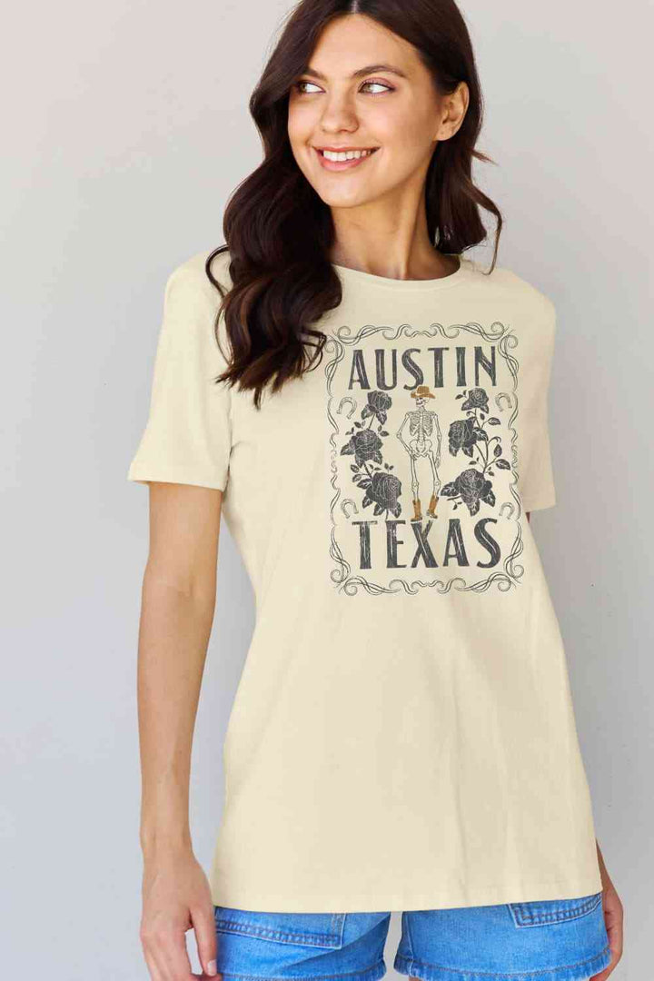 Simply Love Full Size AUSTIN  TEXAS Graphic Cotton T-Shirt | 1mrk.com