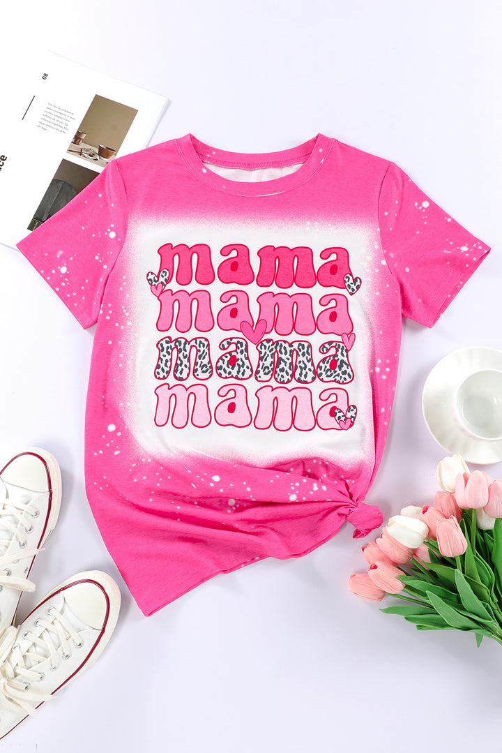 MAMA Round Neck Short Sleeve T-Shirt | Trendsi