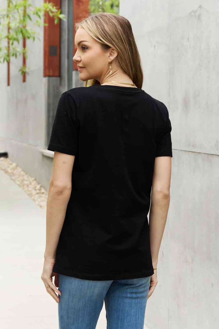 Simply Love Full Size Celestial Graphic Short Sleeve Cotton Tee | 1mrk.com