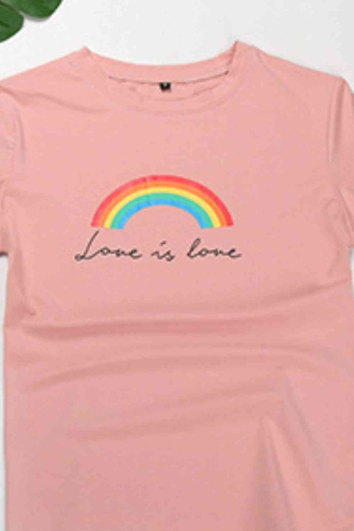 LOVE IS LOVE Rainbow Graphic Tee Shirt | 1mrk.com