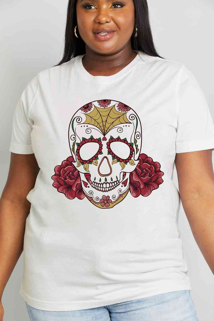 Simply Love Full Size Skull Graphic Cotton Tee | 1mrk.com