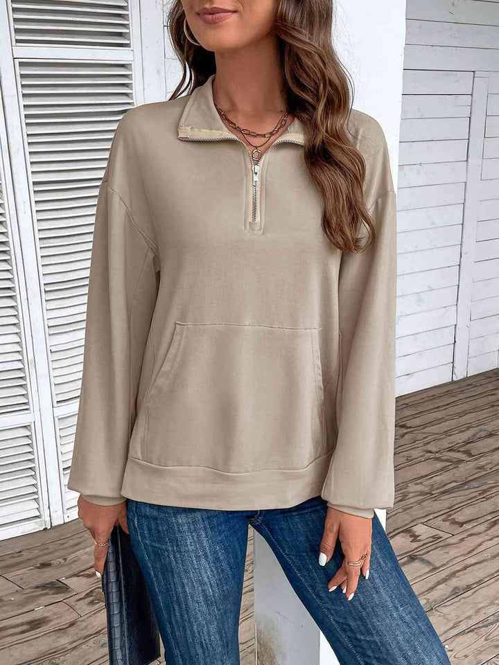 Half Zip Sweatshirt with Pocket |1mrk.com