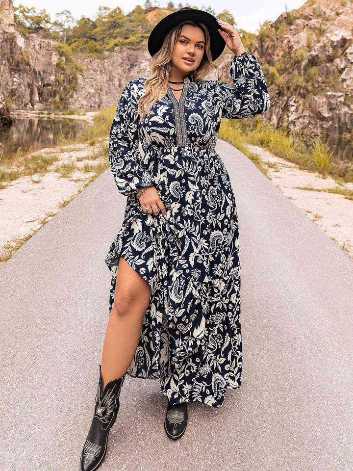 Plus Size Long Sleeve Maxi Dress | 1mrk.com