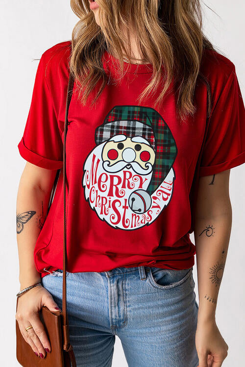 Santa Graphic Short Sleeve T-Shirt | 1mrk.com