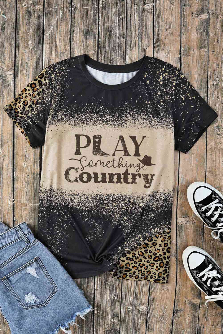 PLAY SOMETHING COUNTRY Graphic Leopard Tee | 1mrk.com