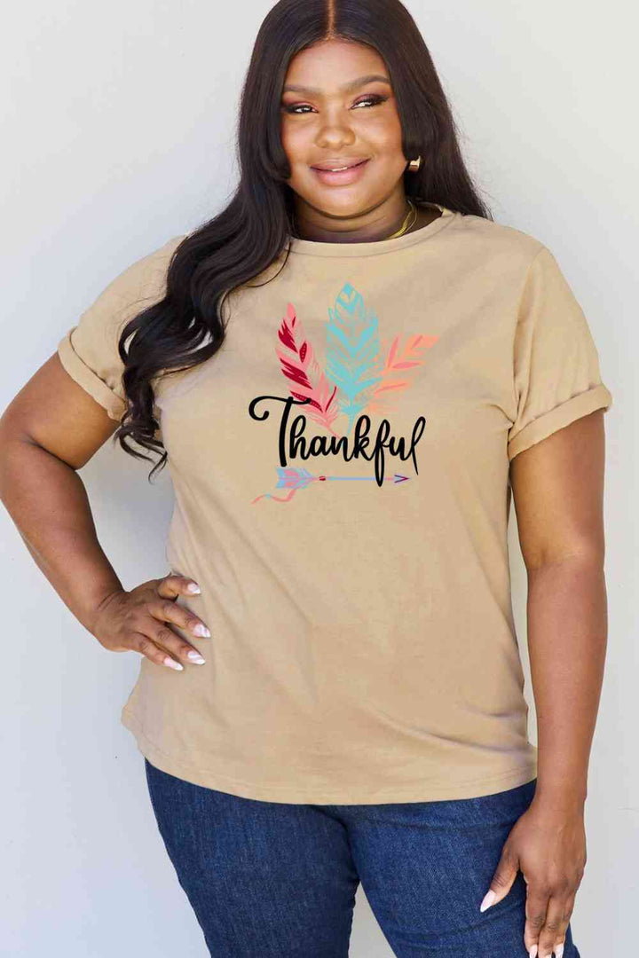 Simply Love Full Size THANKFUL Graphic T-Shirt | 1mrk.com