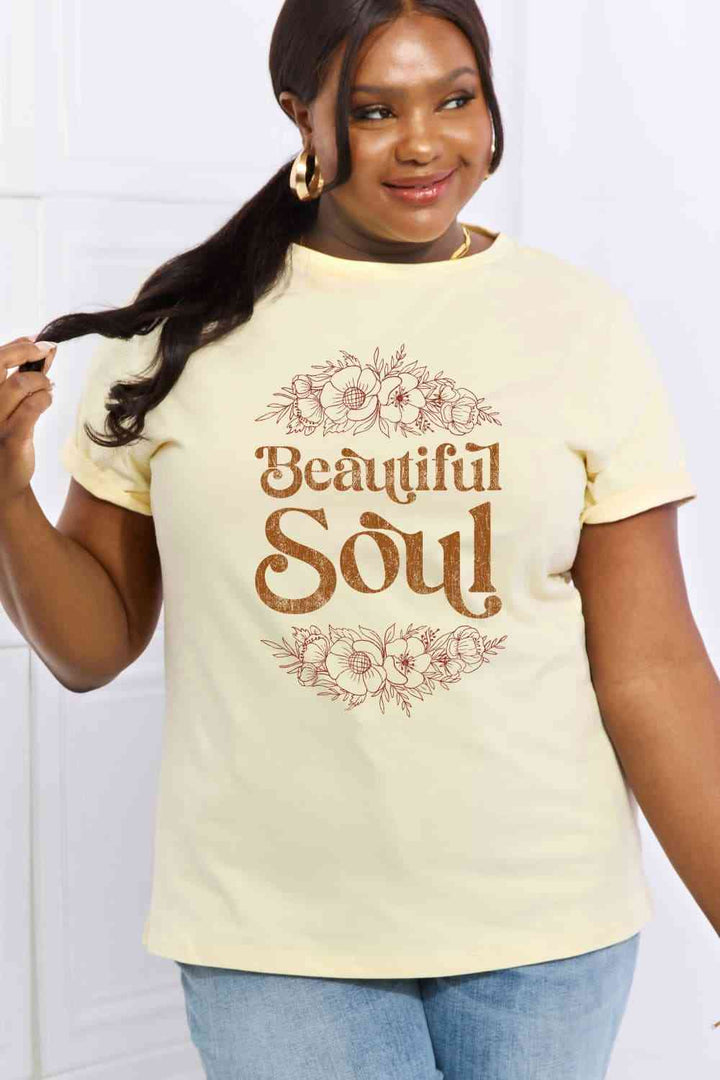 Simply Love Full Size BEAUTIFUL SOUL Graphic Cotton Tee | 1mrk.com