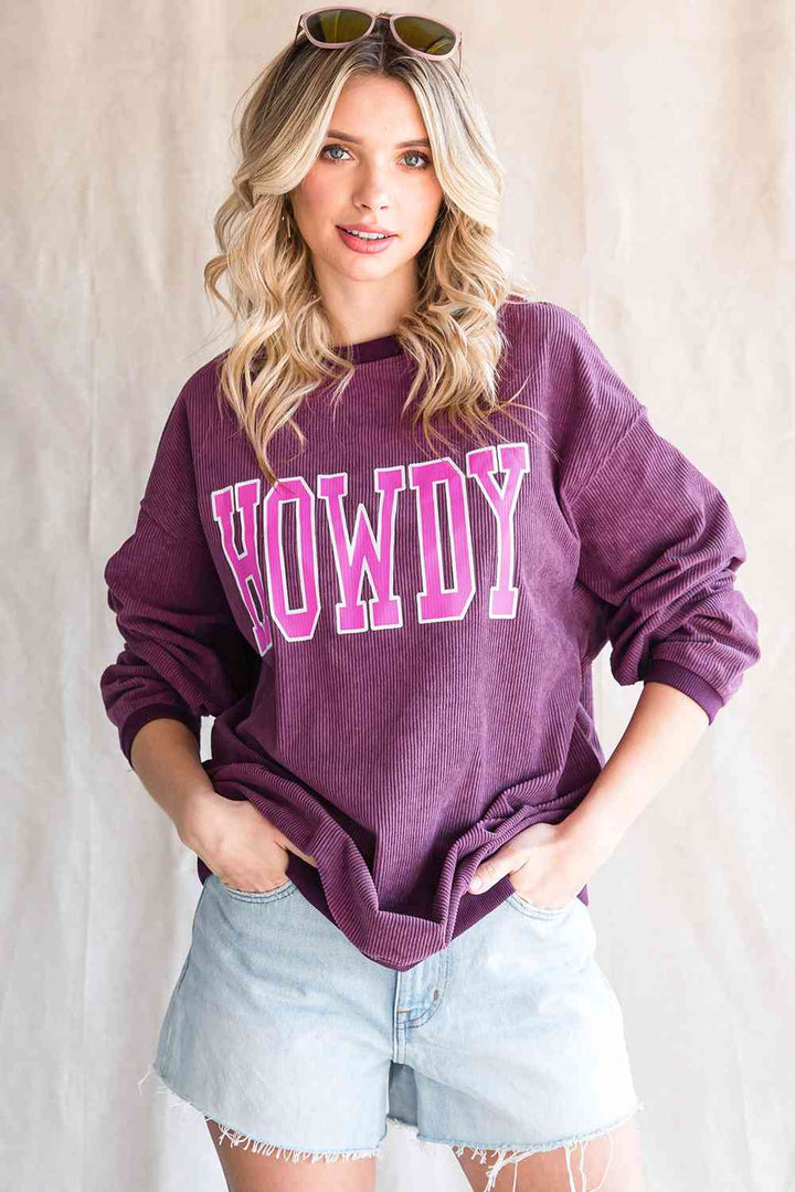 HOWDY Graphic Dropped Shoulder Sweatshirt |1mrk.com