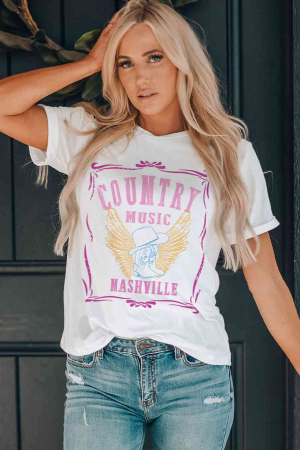 COUNTRY MUSIC NASHVILLE Graphic Tee | 1mrk.com