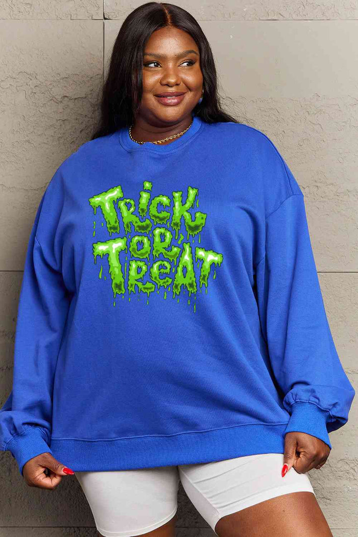 Simply Love Full Size TRICK OR TREAT Graphic Sweatshirt |1mrk.com