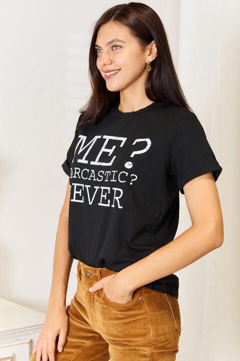 Simply Love Letter Graphic Round Neck T-Shirt | 1mrk.com