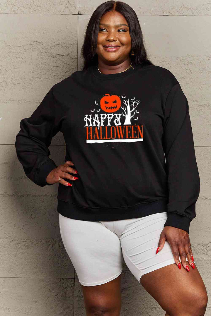 Simply Love Full Size HAPPY HALLOWEEN Graphic Sweatshirt |1mrk.com