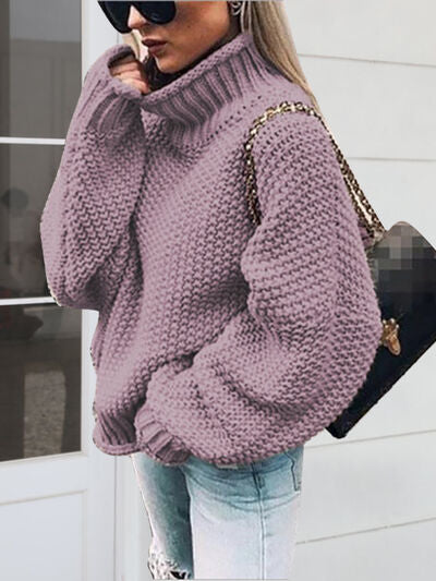 Turtleneck Long Sleeve Sweater | Trendsi