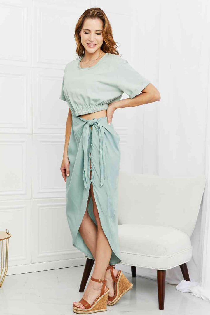 HEYSON Make It Work Cut-Out Midi Dress in Mint | 1mrk.com