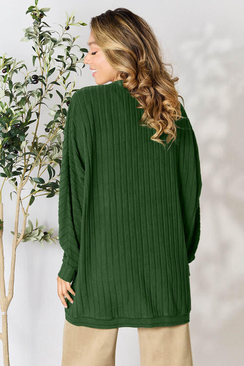 Basic Bae Full Size Ribbed Cocoon Cardigan |1mrk.com