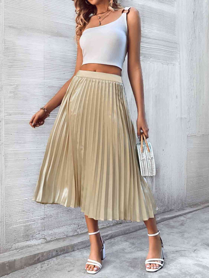 Pleated Midi Skirt |1mrk.com