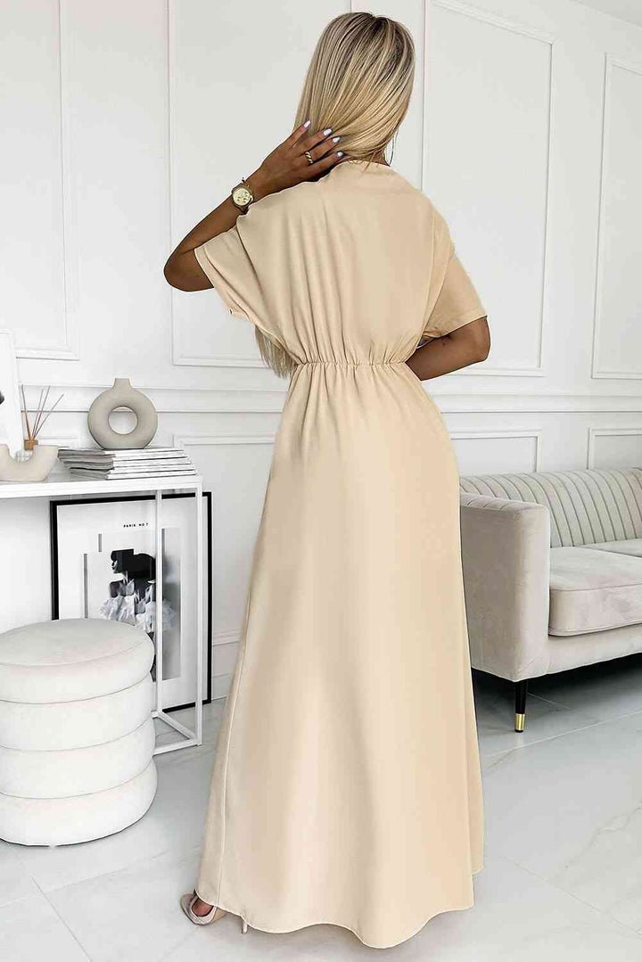 Maxi Dress Surplice Neck Slit | 1mrk.com