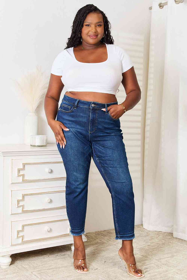 Judy Blue Full Size High Waist Released Hem Slit Jeans | 1mrk.com