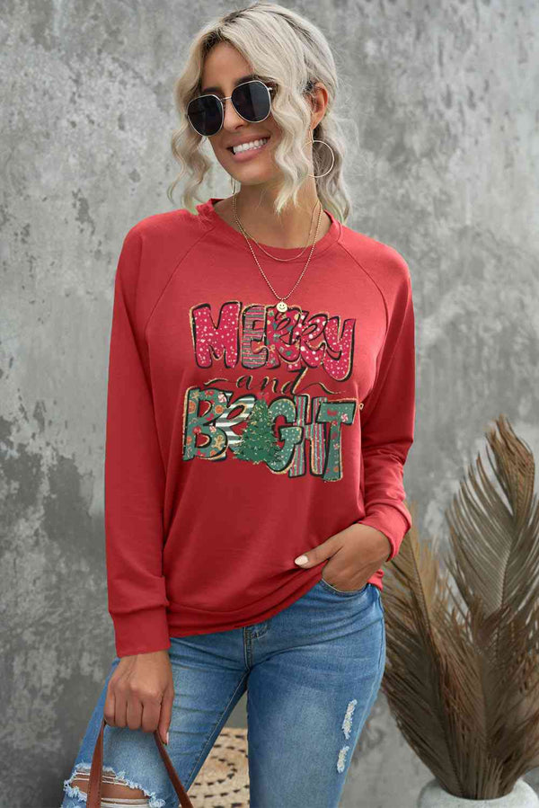 MERRY AND BRIGHT Graphic Sweatshirt |1mrk.com