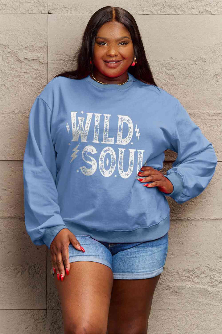 Simply Love Full Size WILD SOUL Graphic Sweatshirt |1mrk.com