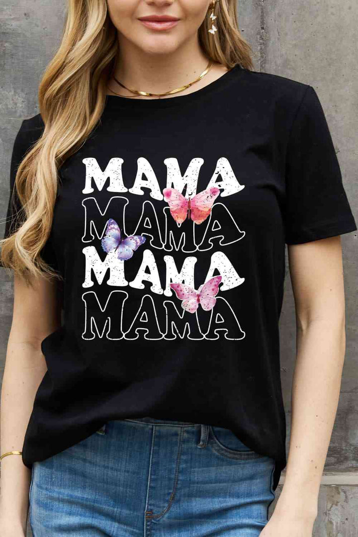 Simply Love MAMA Butterfly Graphic Cotton T-Shirt | 1mrk.com