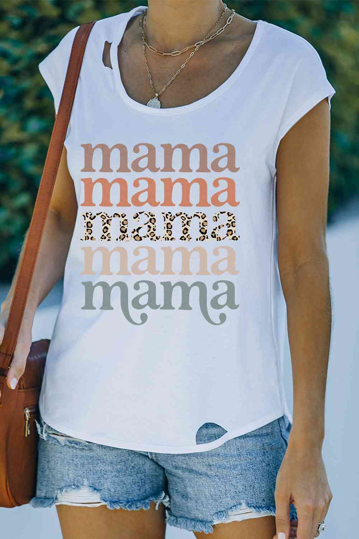 MAMA Graphic Cutout Tee | 1mrk.com