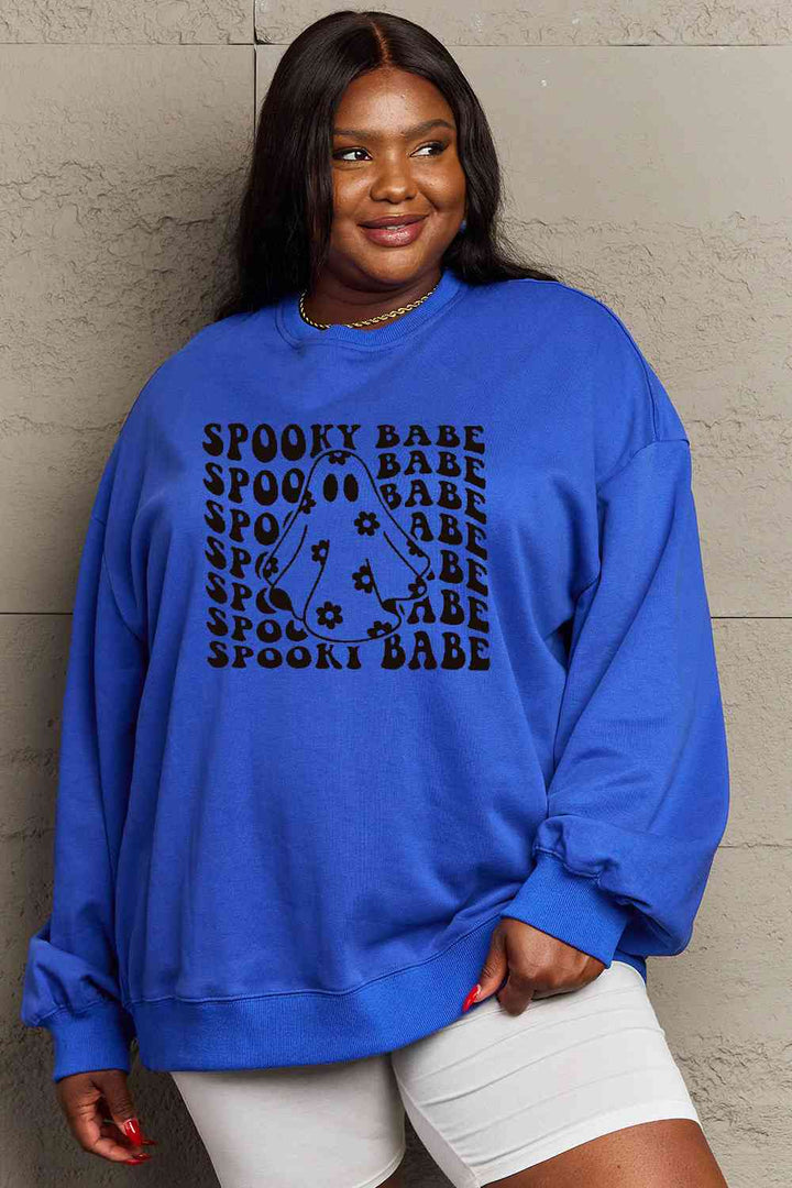 Simply Love Full Size SPOOKY BABE Graphic Sweatshirt |1mrk.com