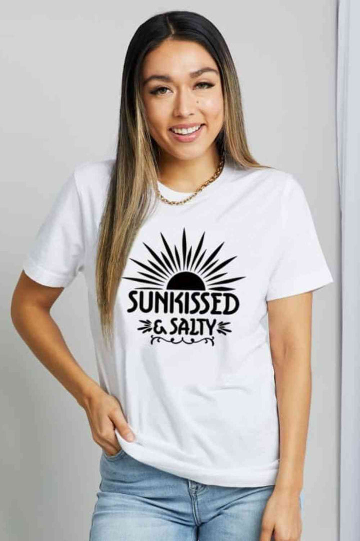 Simply Love SUNKISSED & SALTY Graphic Cotton T-Shirt | 1mrk.com