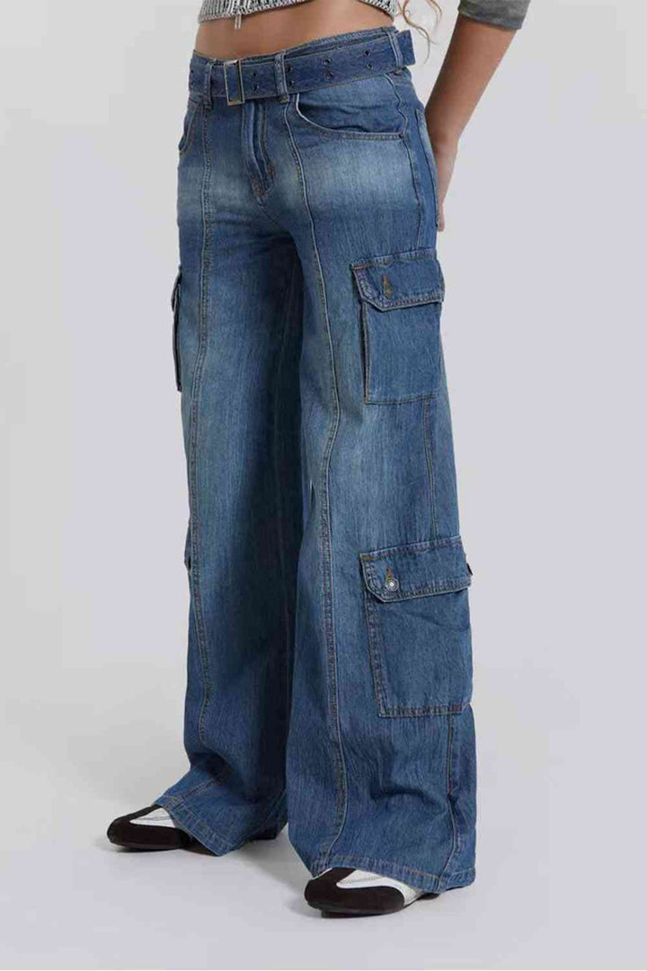 Buttoned Washed Jeans |1mrk.com