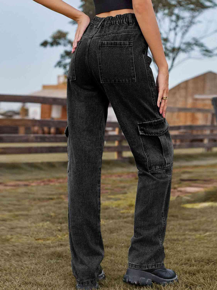 High Waist Cargo Jeans | 1mrk.com