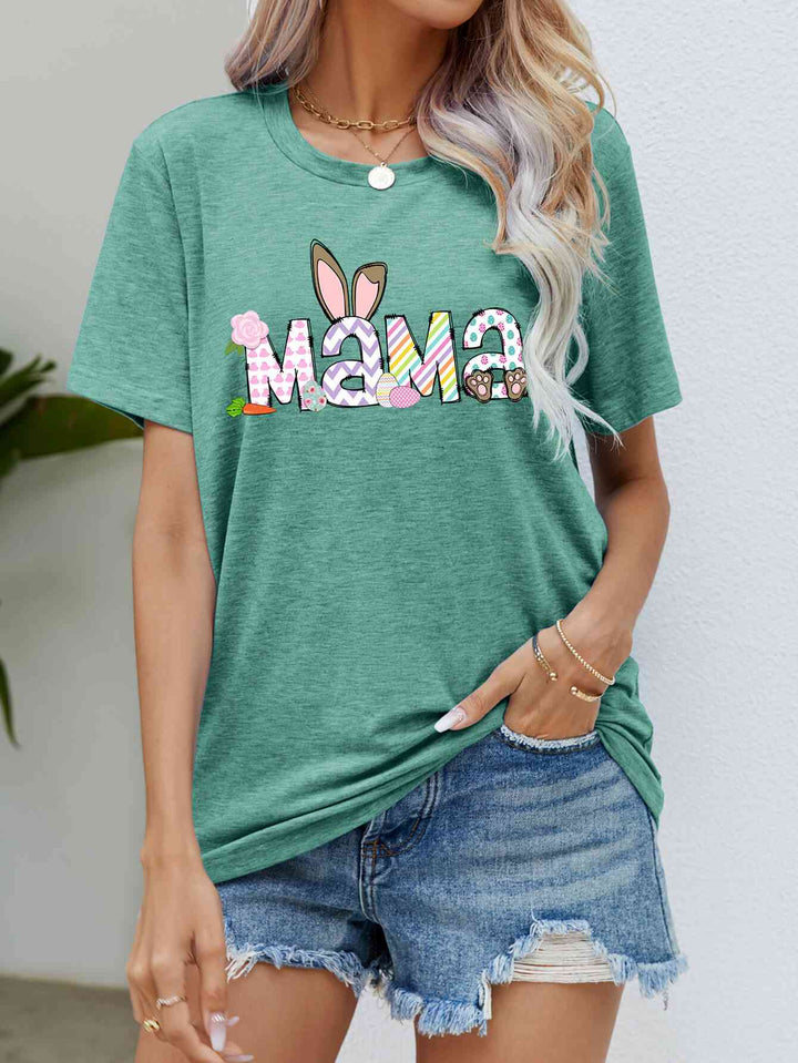 Easter MAMA Graphic Round Neck T-Shirt | 1mrk.com