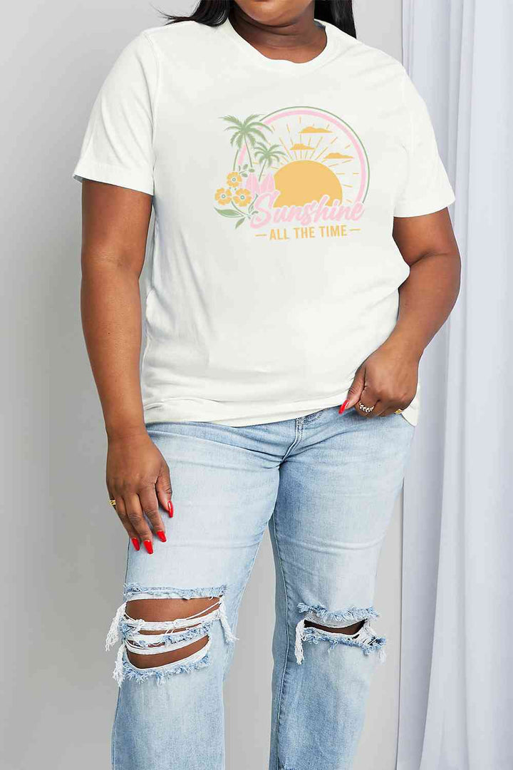 Simply Love Full Size SUNSHINE ALL THE TIME Graphic Cotton Tee | 1mrk.com