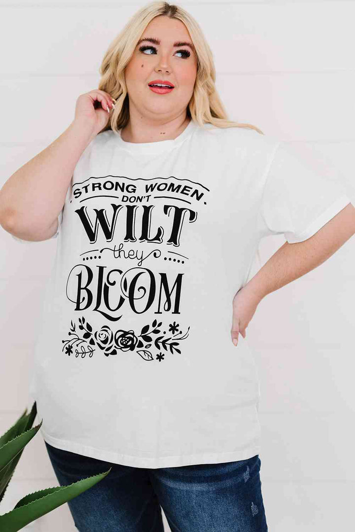 Plus Size Graphic Round Neck T-Shirt | 1mrk.com