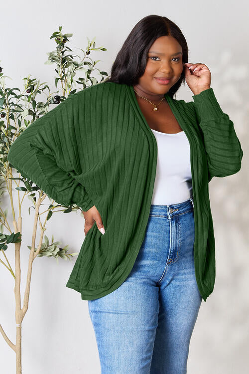 Basic Bae Full Size Ribbed Cocoon Cardigan |1mrk.com