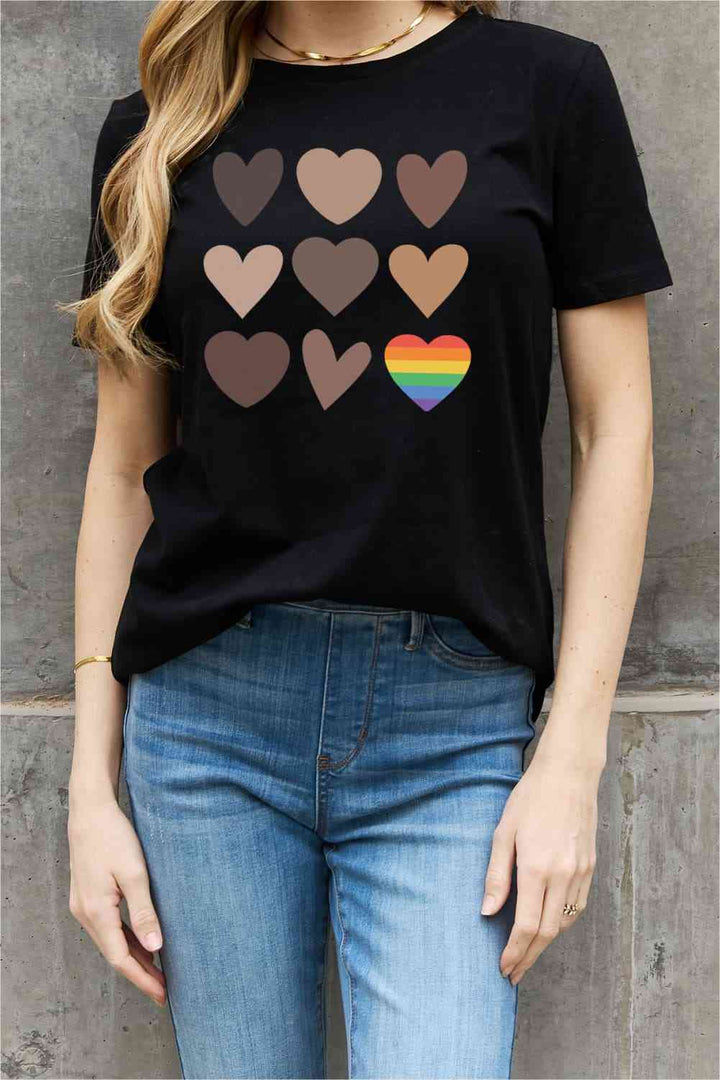 Simply Love Simply Love Full Size Heart Graphic Cotton Tee | 1mrk.com