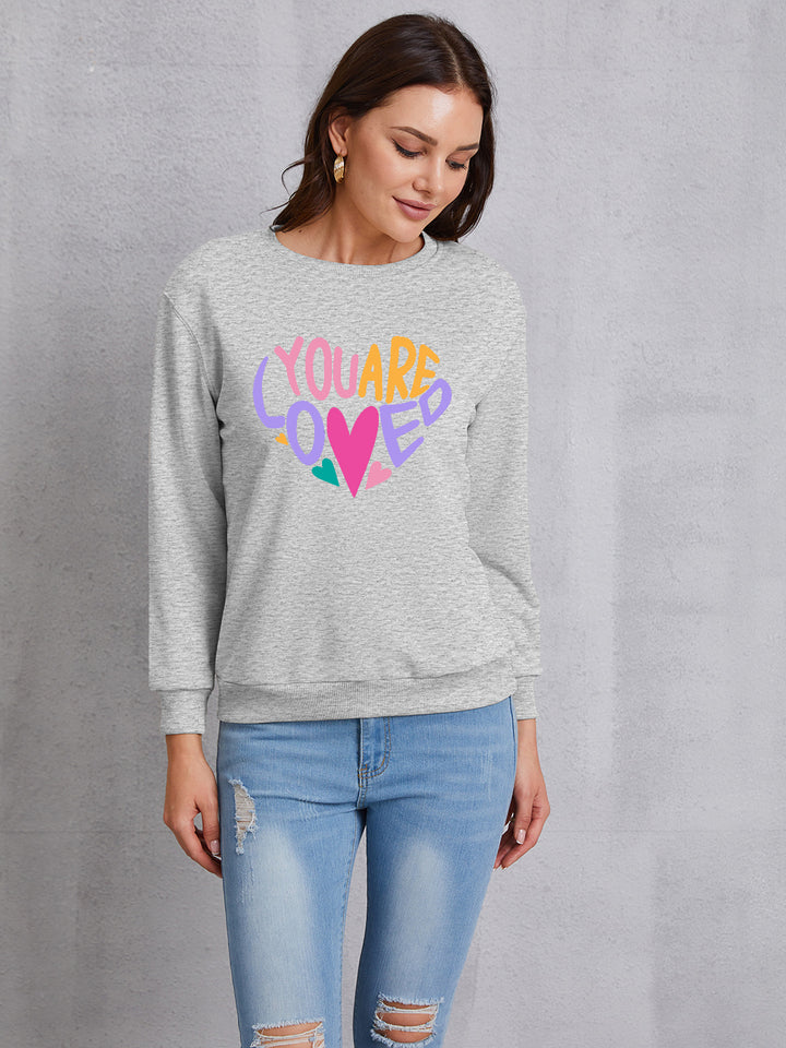 YOU ARE LOVED Dropped Shoulder Sweatshirt | Trendsi