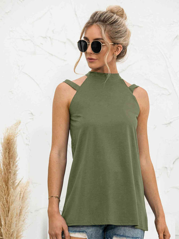 Cutout Mock Neck Tank | 1mrk.com