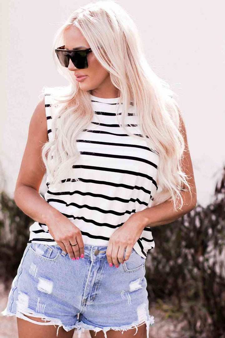 Striped Crewneck Tank | 1mrk.com