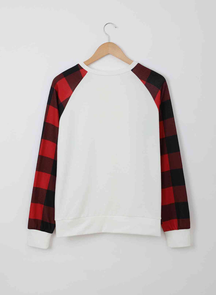 Christmas Buffalo Plaid Long Sleeve Sweatshirt |1mrk.com