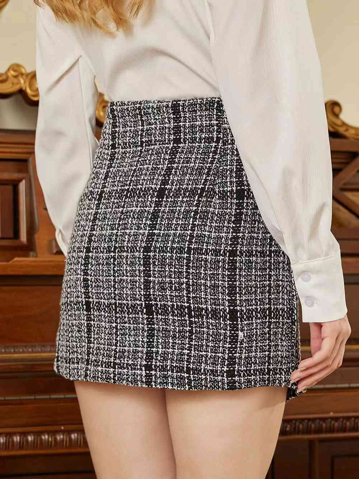 High Waist Buttoned Mini Skirt |1mrk.com