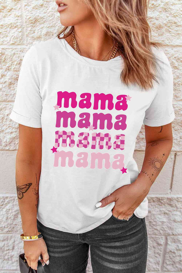 MAMA Graphic Round Neck T-Shirt | 1mrk.com