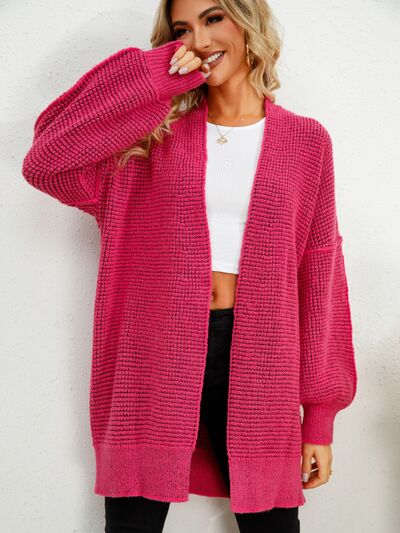 Open Front Dropped Shoulder Cardigan |1mrk.com