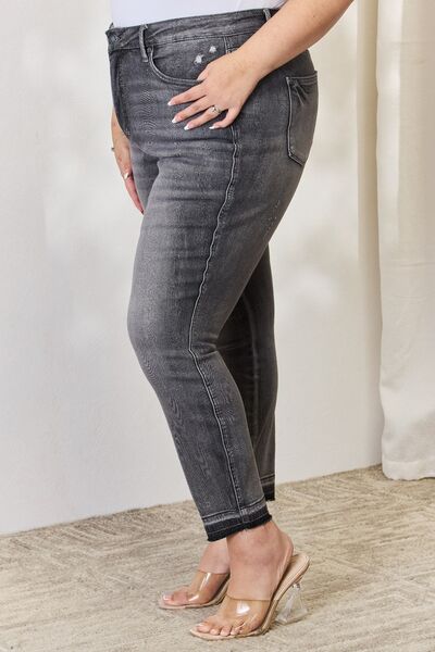 Judy Blue Full Size High Waist Tummy Control Release Hem Skinny Jeans |1mrk.com